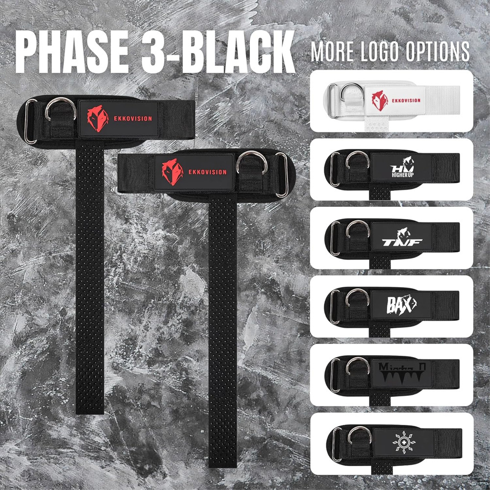 Ekkovision Weight Lifting Straps with Cuffed D Ring, Wrist Support for Men