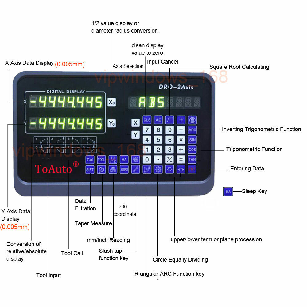 TOAUTO Digital Readout DRO Display + Linear Scales Customized full Kit for CNC