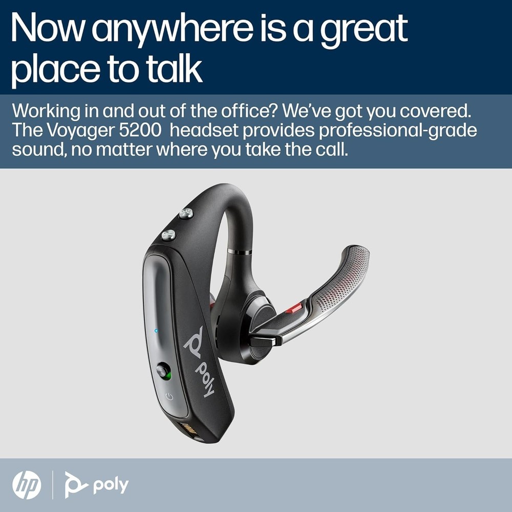 Poly Voyager 5200 Headset +USB-A to Micro USB Cable 203500-101