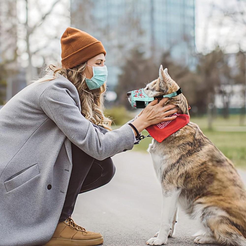 Adjustable Breathable Nylon Dog Muzzle with Drinking Hole