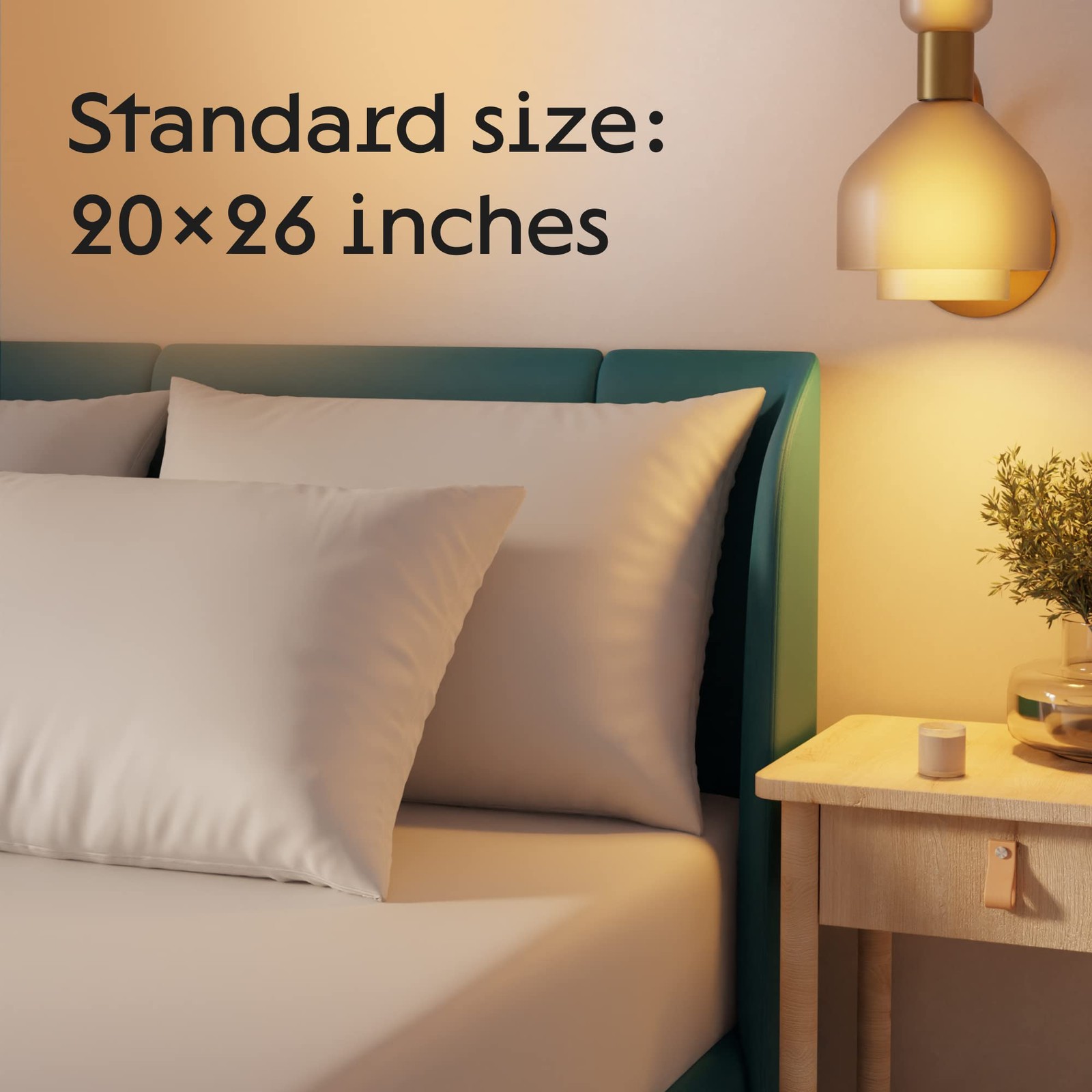 Premium 4 Pack Pillow Protectors with Zipper, Premium Cotton Pick Size