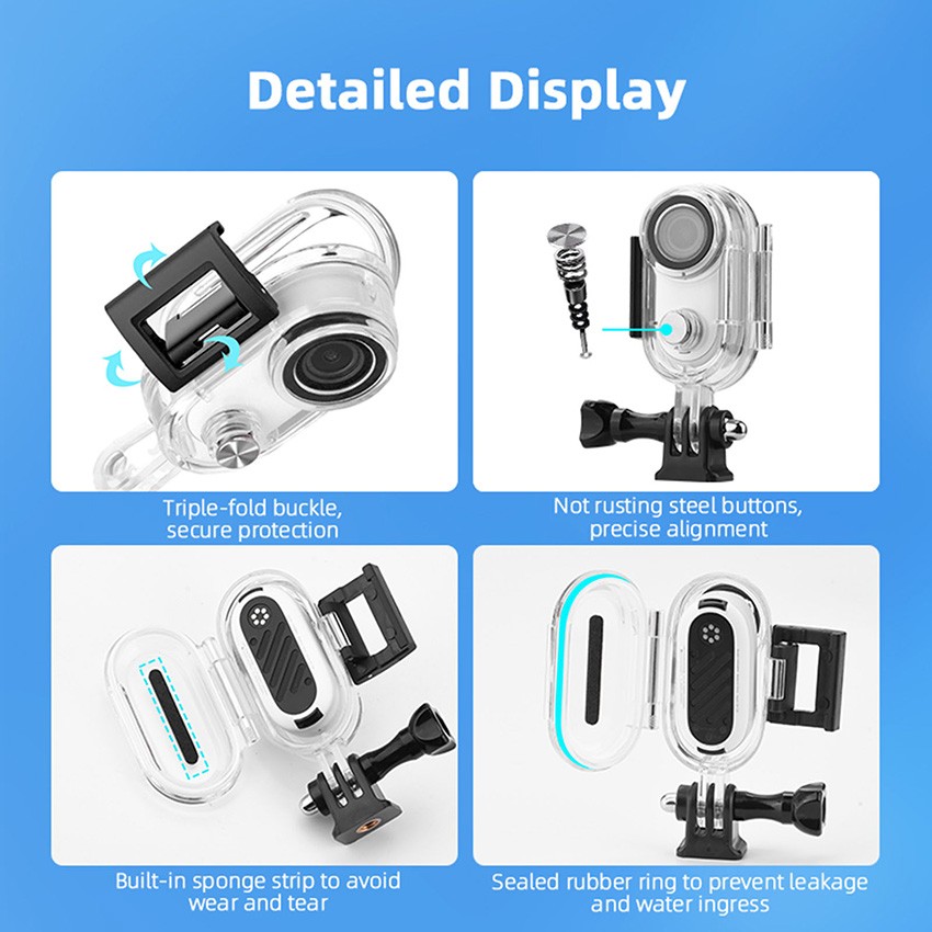 Thumb Camera Waterproof Case 40m Diving Protective Case for Insta360 GO 3/3S