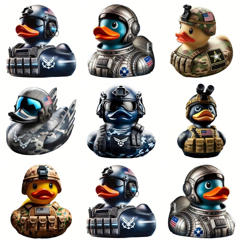 Armed Army Duck Veteran Tribute Duck Armed Forces Resin Handicraft Desk Ornament