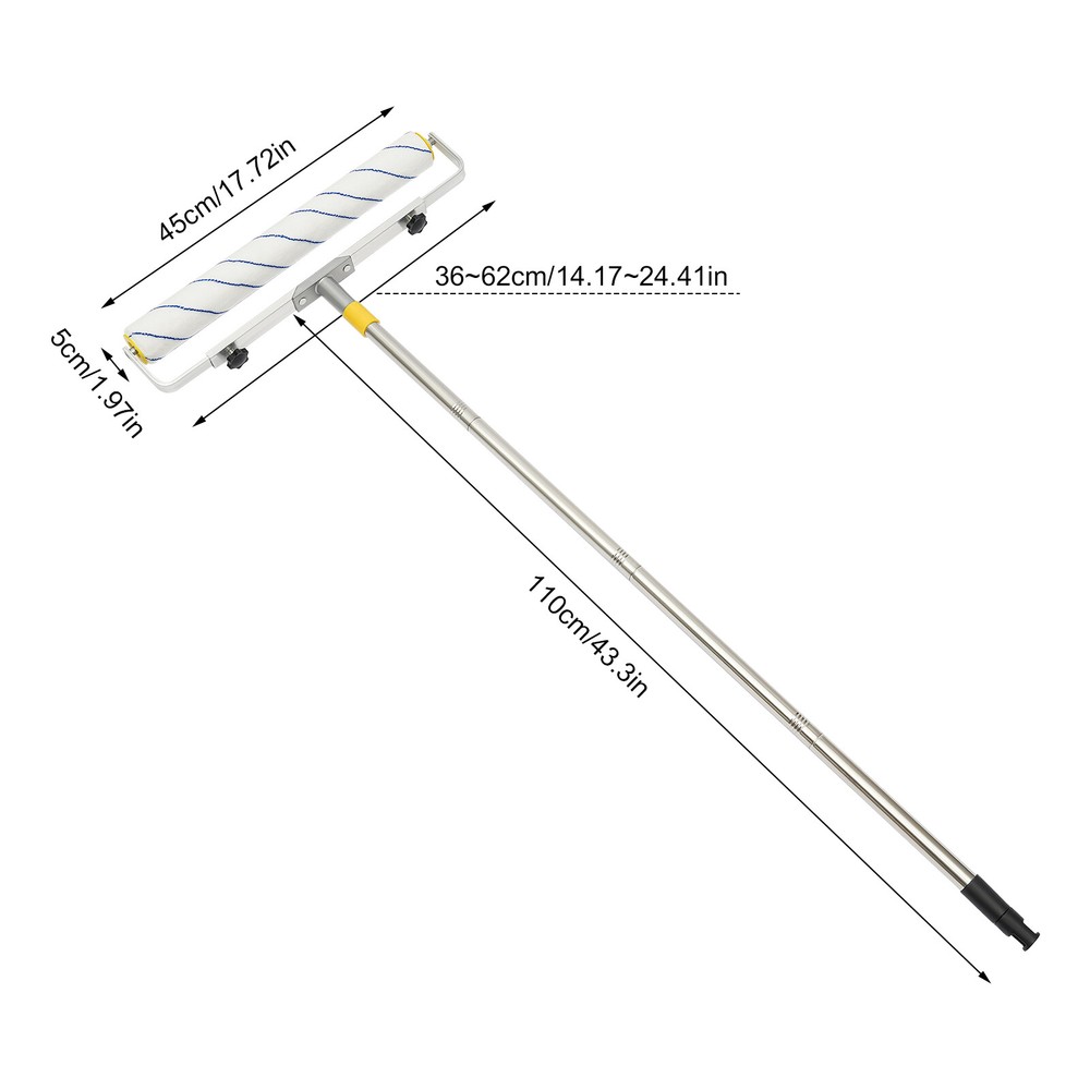 Large Paint Roller Adjustable Roller Frame Extension Poles 3 Roller Brushes Kit