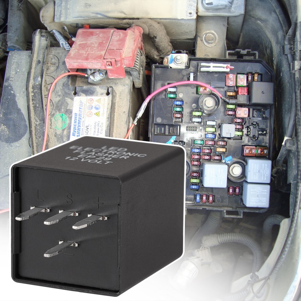 4-Pin EP29N LED Flasher Relay Fix Hyper Flash Turn Signal Decoder Load Equalizer