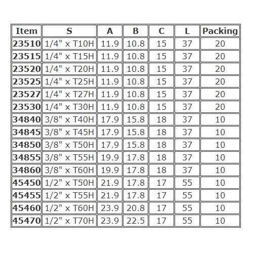 1/4"" STAR SOCKET BIT(TAMPERPR BY JTC 23510