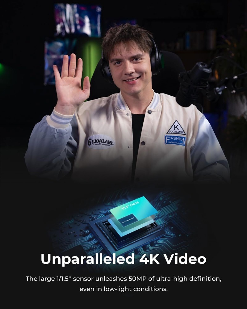 OBSBOT Tiny 2 60fps Camera Webcam 4K Voice Control PTZ Auto Tracking Streaming