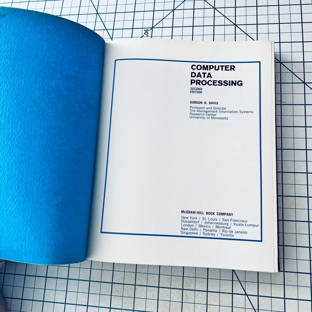 Computer Data Processing Gordon Davis 1973 Second Ed Vintage Computing Computers