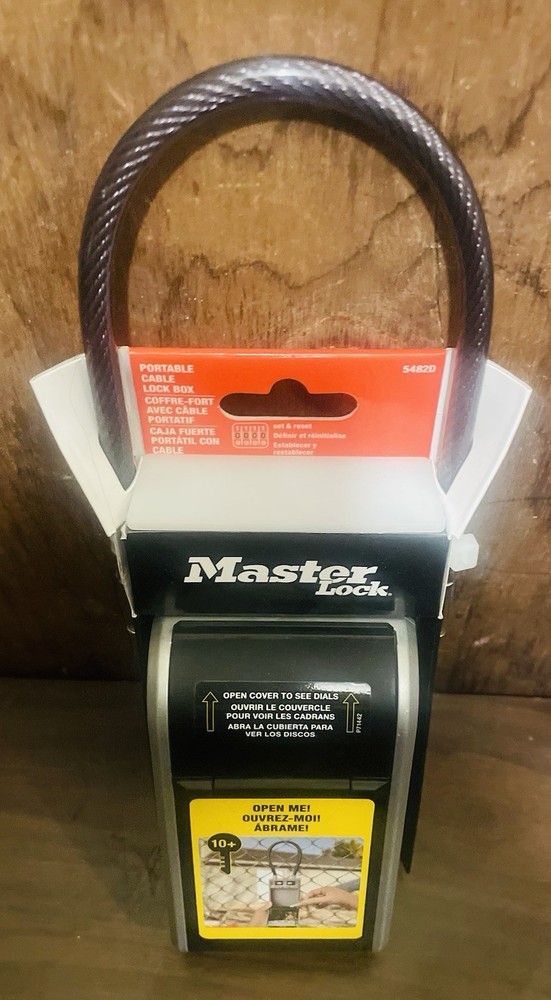 MASTER LOCK 5482D Large Outdoor LOCK BOX with Removable Cable & Combination Dial