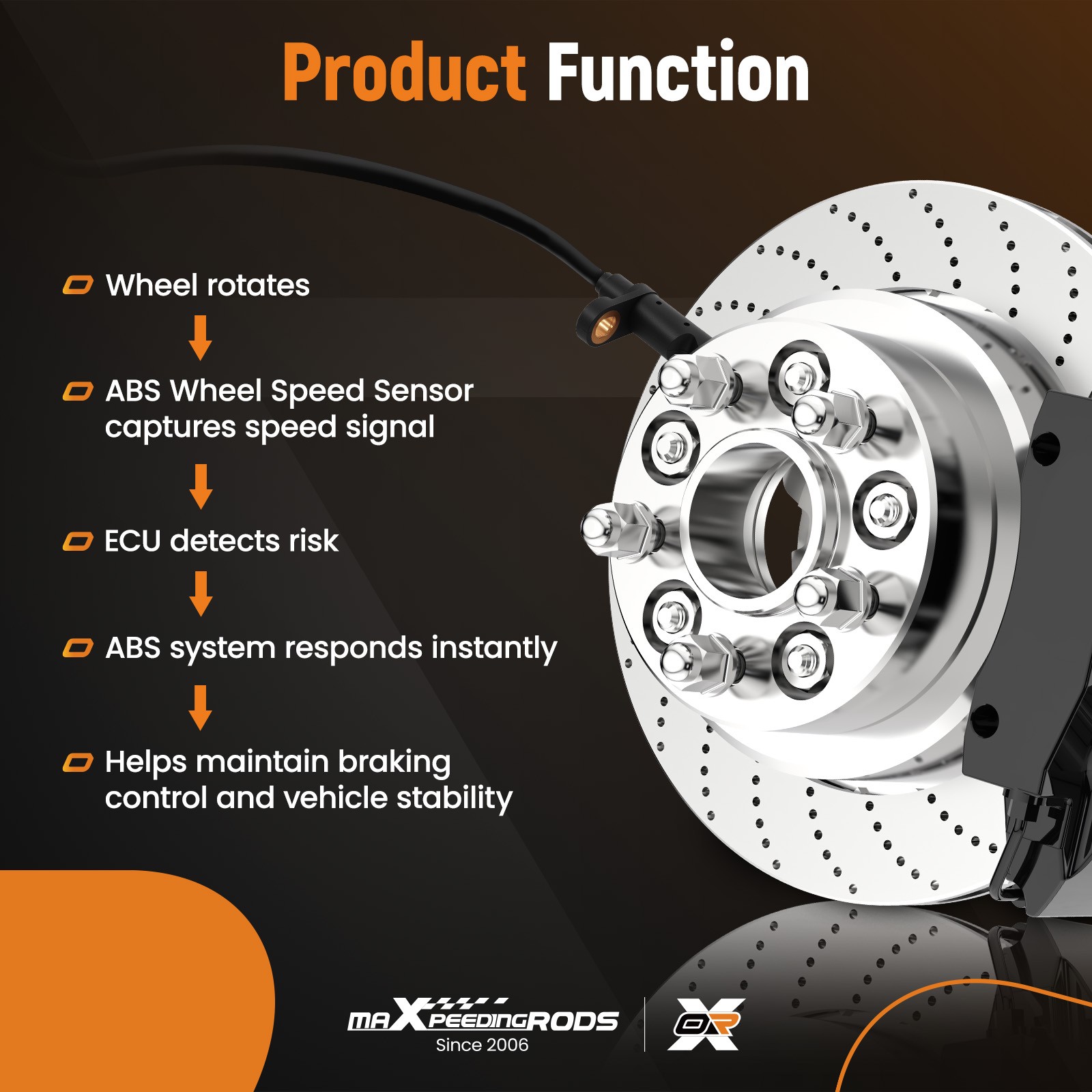 4PCS ABS Wheel Speed Sensor for Jeep Compass/Patriot 2007-2017 5105065 FWD