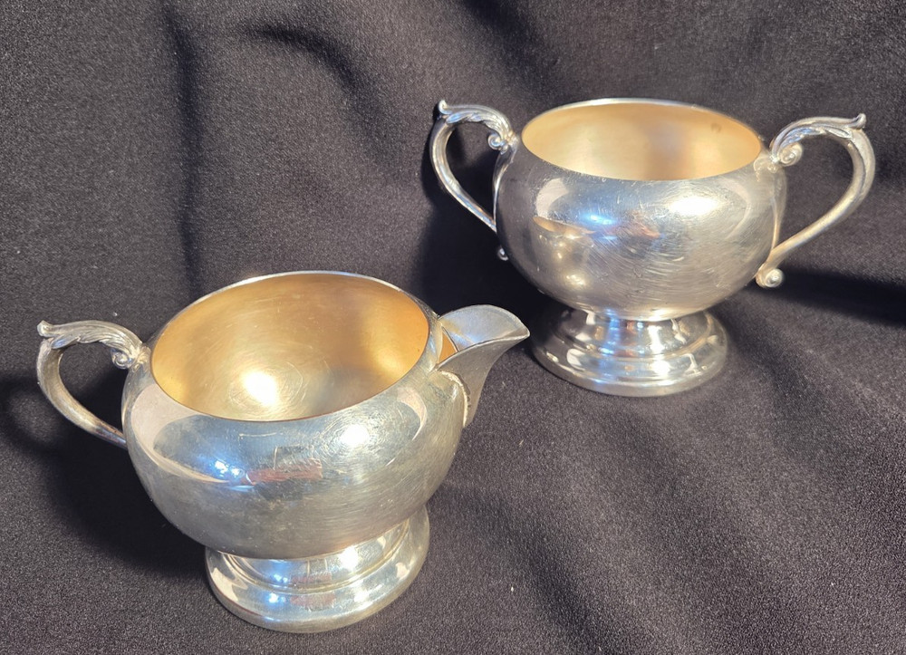 Guildcraft Silversmiths Creamer & Open Sugar