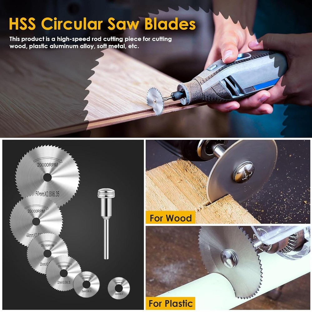 Comprehensive 44-Piece Cutting Wheel Set for Rotary Tools, Includes Screwdrivers
