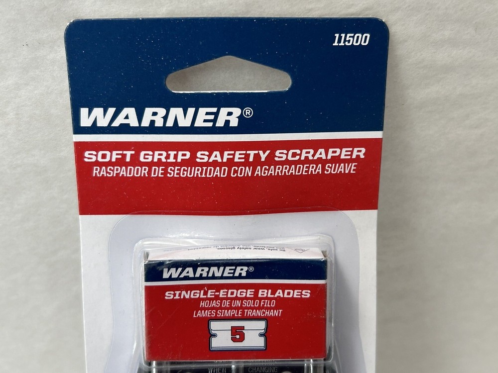 New Warner Soft Grip Safety Scraper Includes 5 Blades #11500