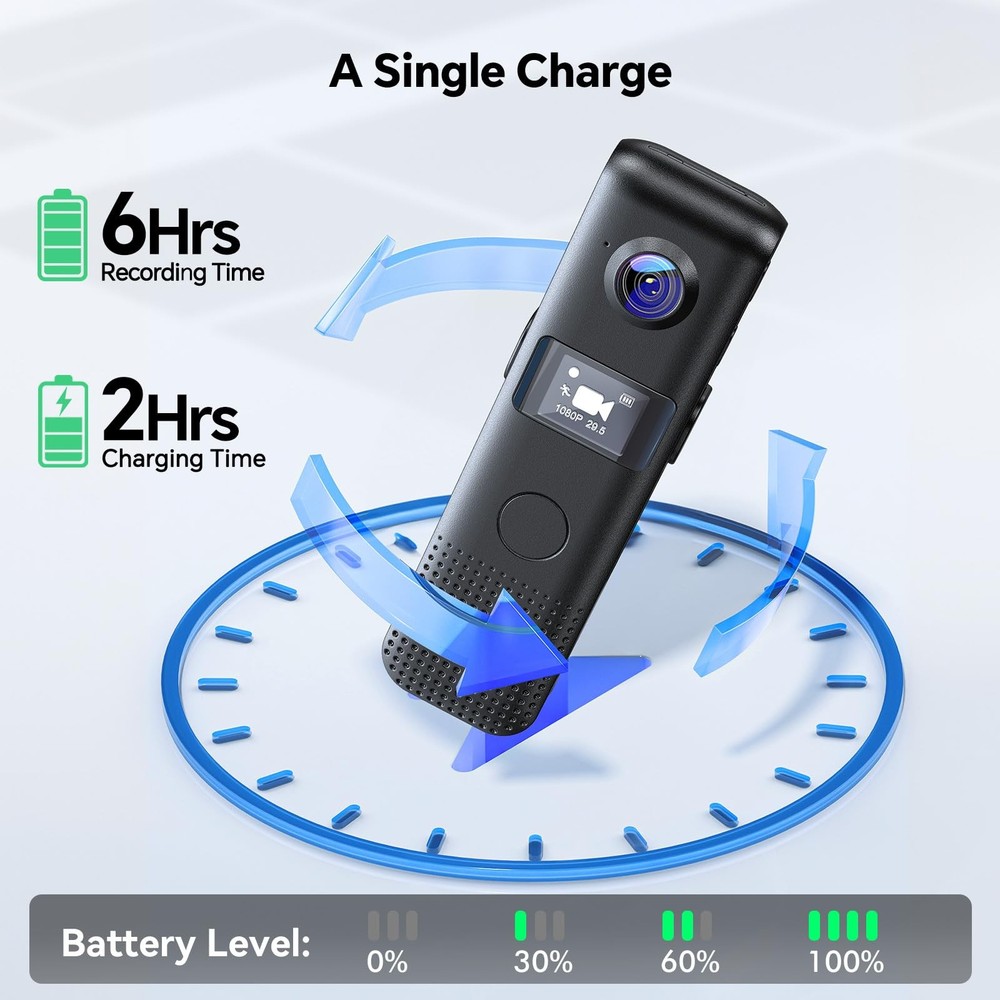 C18 64G WiFi Body Camera – Easy One-Touch Operation with Small OLED Display, ...