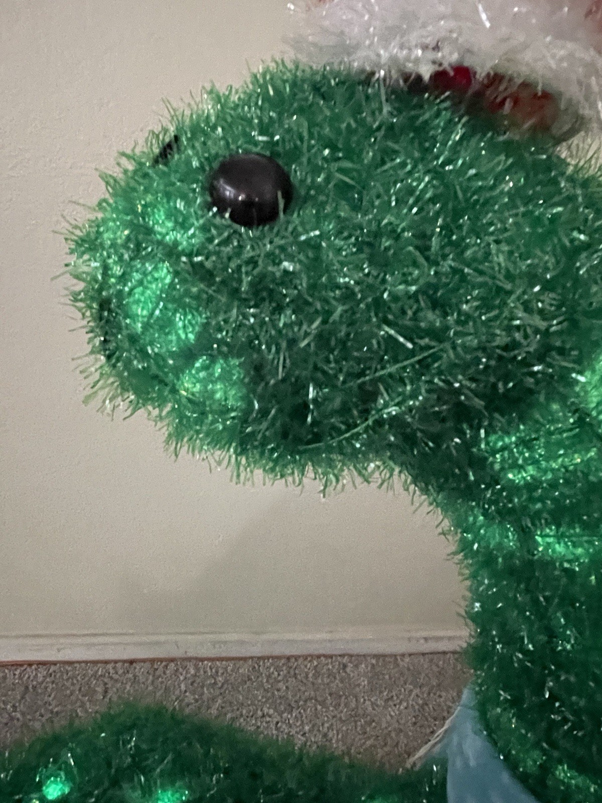 RARE Wondershop From Target Lit Tinsel Christmas Dinosaur WORKS, No Present