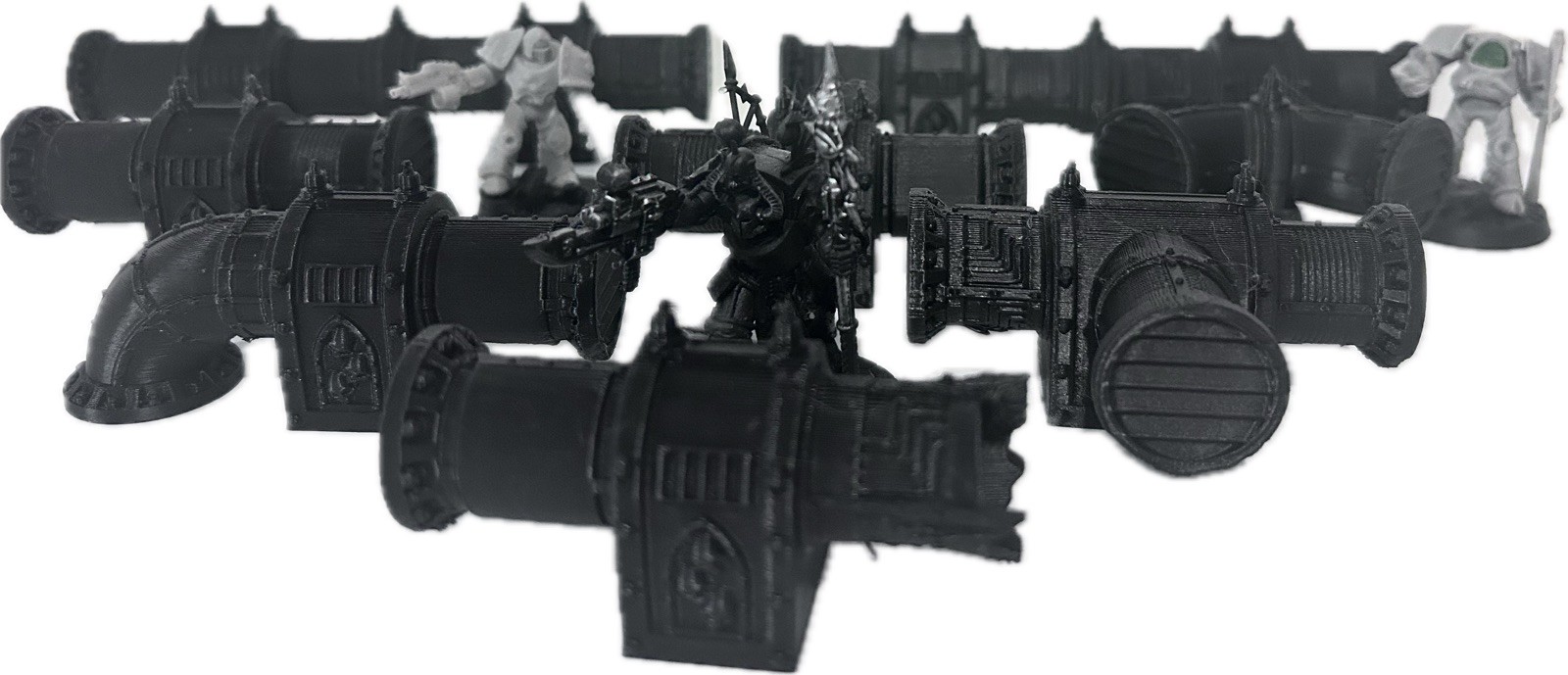 WARHAMMER 40K, NECROMUNDA, SCENERY TERRAIN FACTORY PIPE SYSTEM