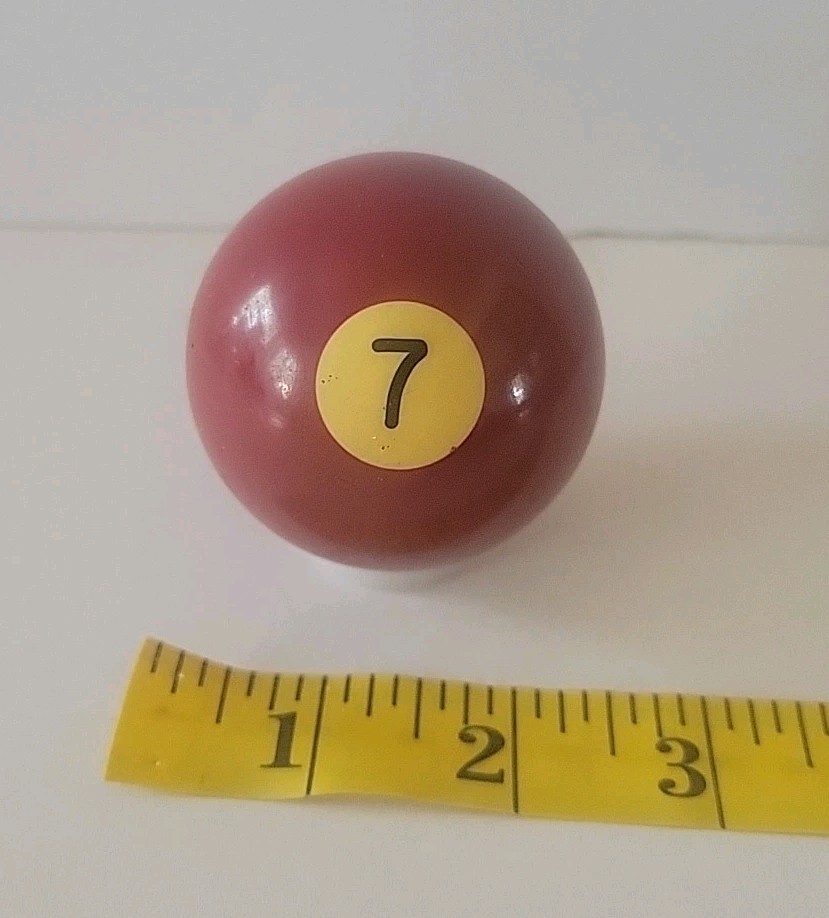 Vintage No. 7 Solid Red Pool Ball Billiard 2" Replacement (P)