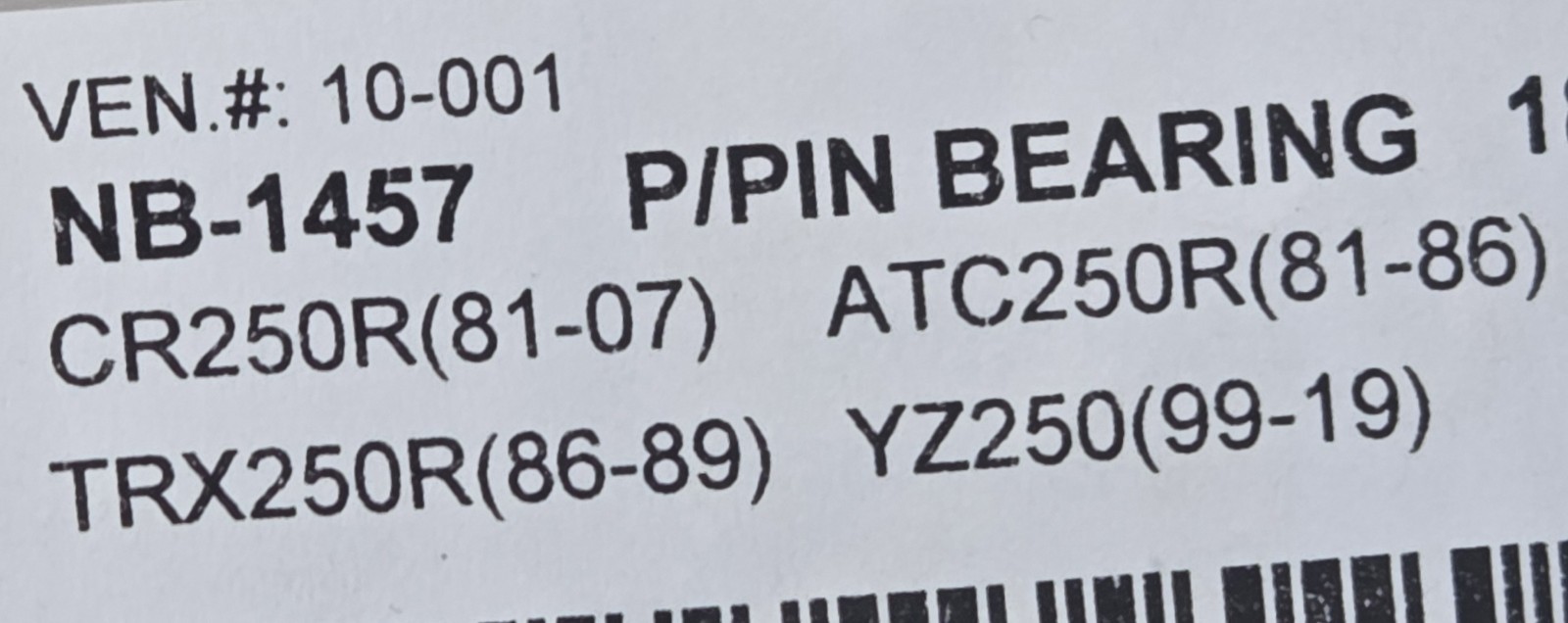 NEW Shindy 10-001 Piston Wrist Pin Needle Bearing - ID - OD Length 18 x 22 x 22