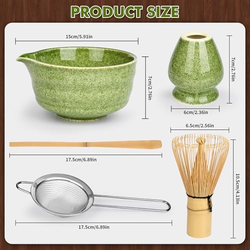 Matcha Whisk Set-Japanese Matcha Tea Kit includes Matcha Bowl with