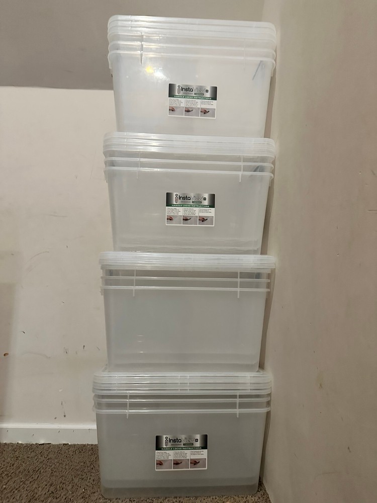 1X Greenmade Instaview 45-Quart Clear Multi-Use Storage Tote Stackable (3-pack)