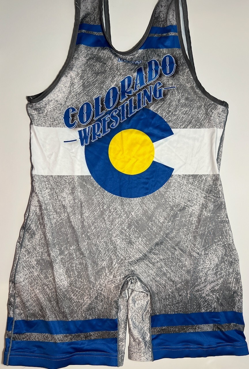 Colorado Wrestling Sublimated Blue Singlet Adult XL, XXL Overstock NEW