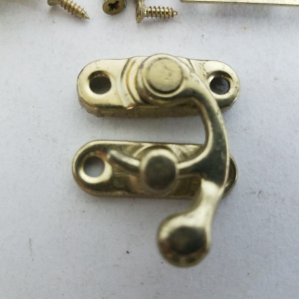 Latch And Hinge Set For Box Lid Brass