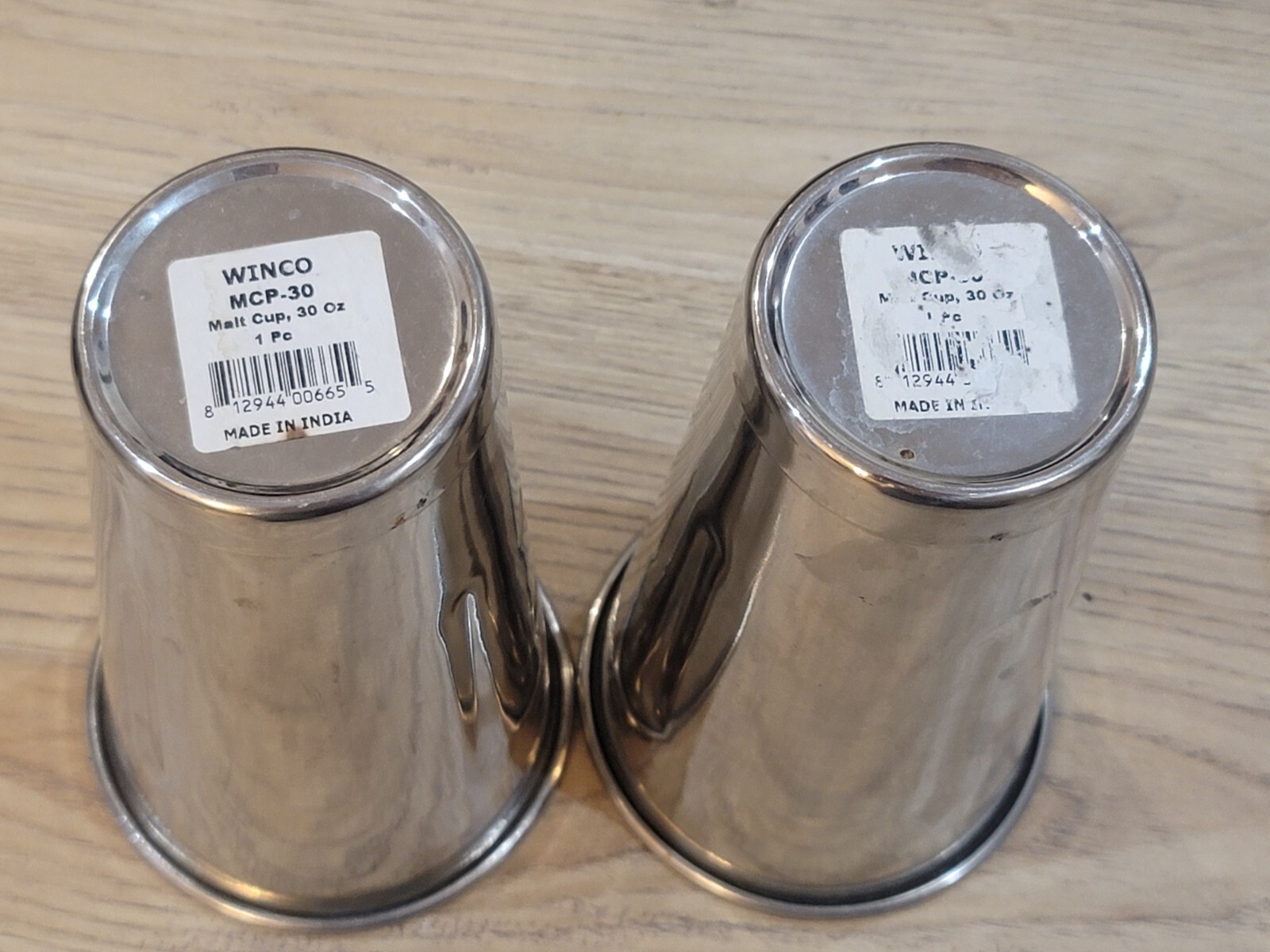 Winco MCP-30 30 oz. Malt Cup Lot of 2