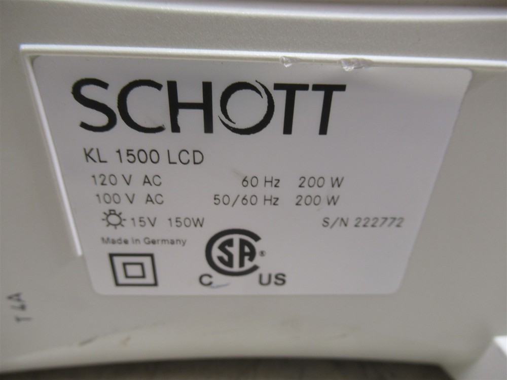 Schott KL-1500 LCD Dual Fiber Optic Light Source High-Intensity Microscopy