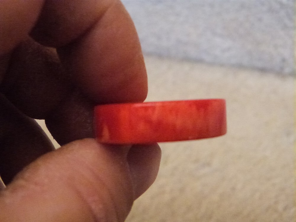 VTG Turned BAKELITE Replacement Backgammon Piece SWIRL RED 1.2"
