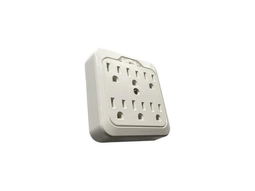 ProHT 6 Outlets Wall Tap with Night Light, ETL Approved