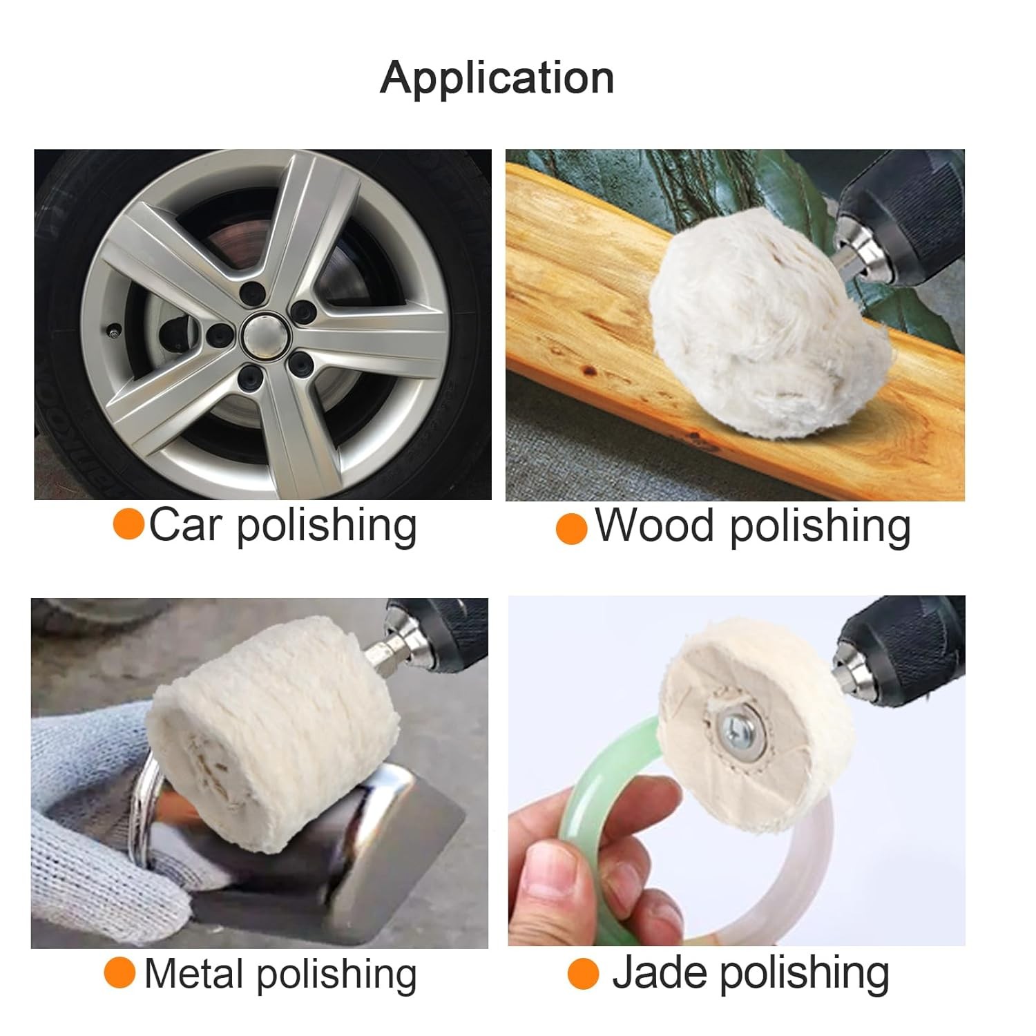 Cotton Metal Aluminum Polishing Wheel Kit for Drill Die Grinder Car Buffing Pads