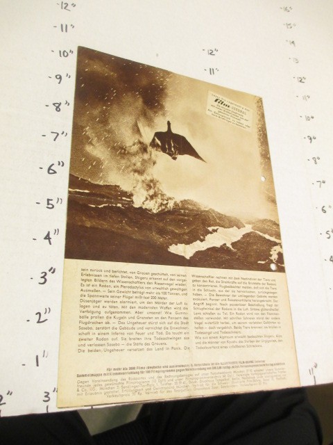 Film Buhne 1950s photoplay sci-fi monster movie RODAN Japanese Godzilla dinosaur