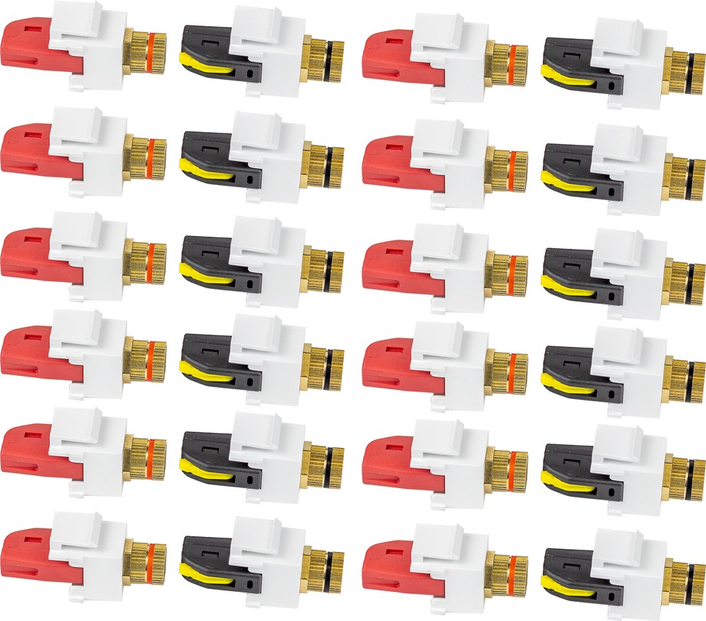 Speaker Snap Keystone Binding Posts 25 Pairs / 50 Pieces -White