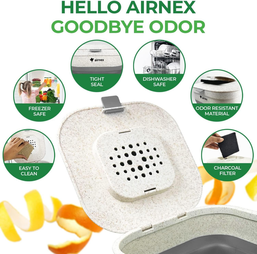 Collapsible Compost Bin Kitchen Counter Caddy - 1 Gallon Countertop Compost Bin
