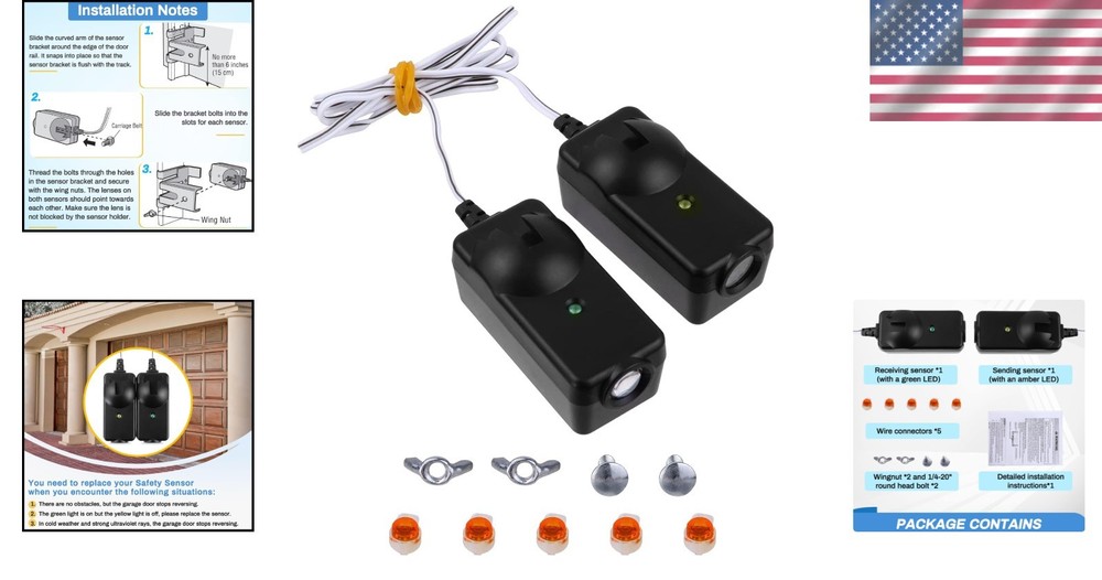Easy Install Garage Door Sensor Kit - Liftmaster/Chamberlain Replacement Sensor