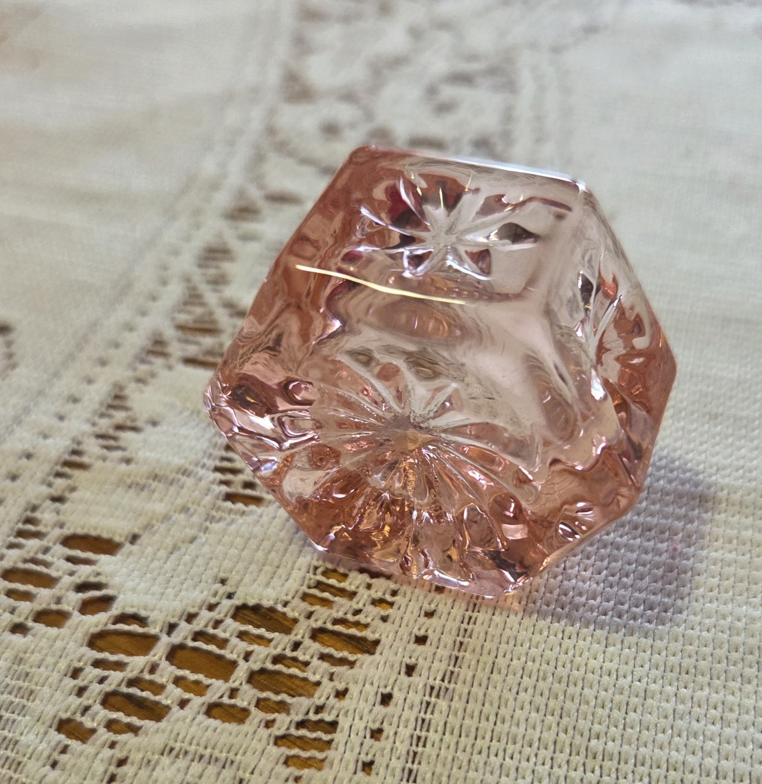 Mosser Open Salt Cellar ~ Pink Starburst ~