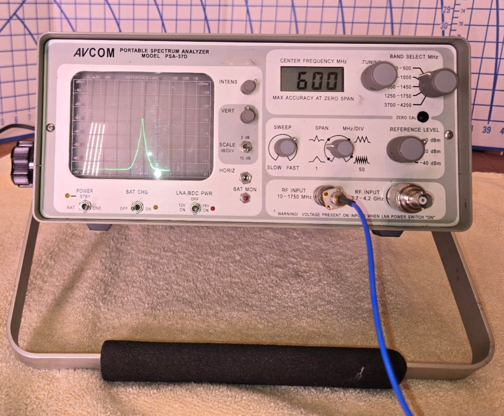 Used AVCOM PSA-37D Portable Spectrum Analyzer – Powers On