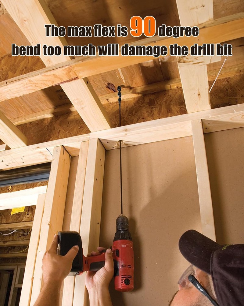 Flexible Installer Drill Bit for Wire Pulling, 36 Inch Extra Long Drill Bit, ...
