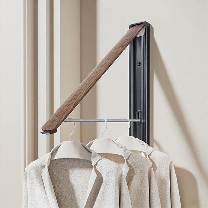 Retractable Wall Mounted Clothes Rack Space Saving Aluminum Drying Organizer New