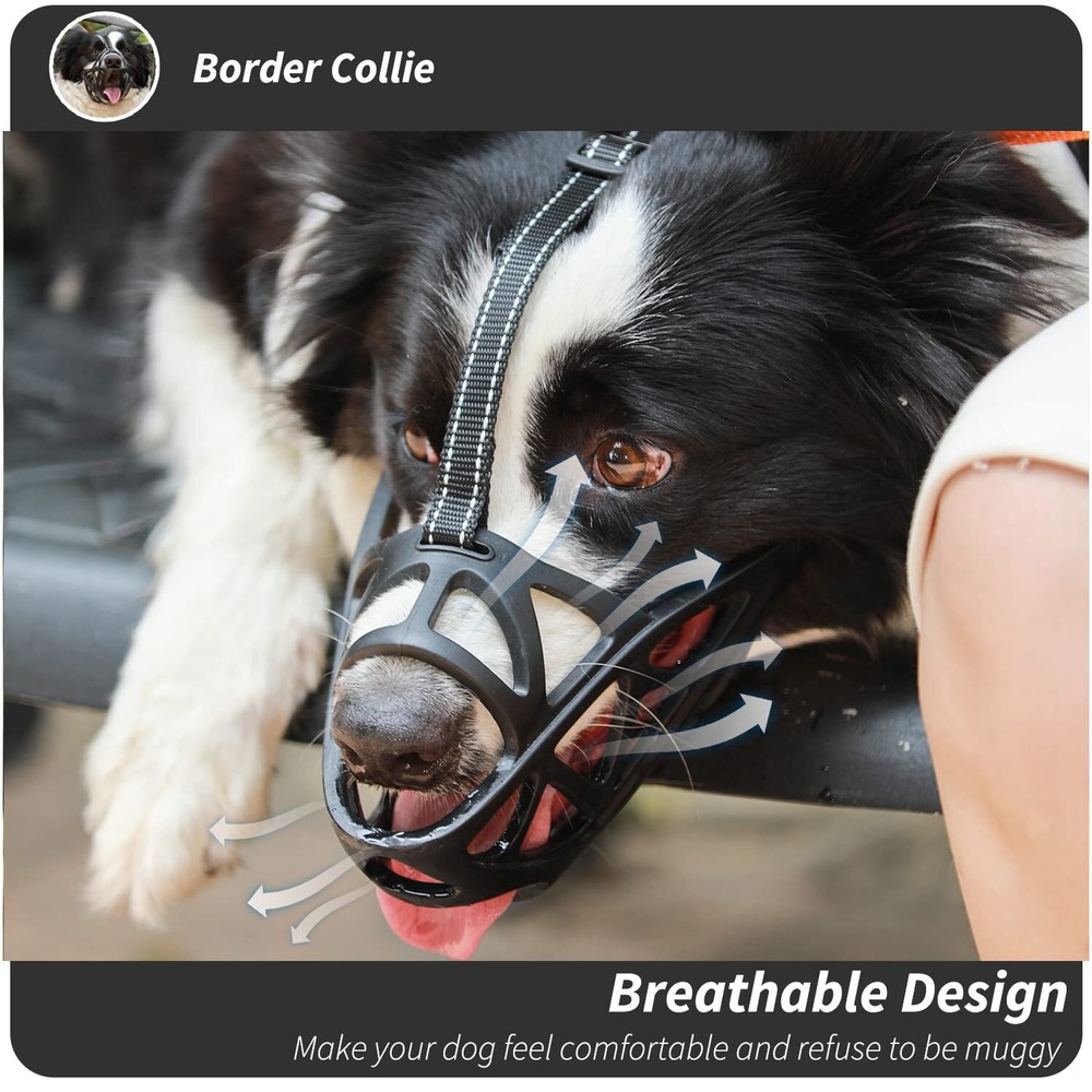 Basket Muzzle for Medium to Large Dogs Soft & Allows Eating & Drinking