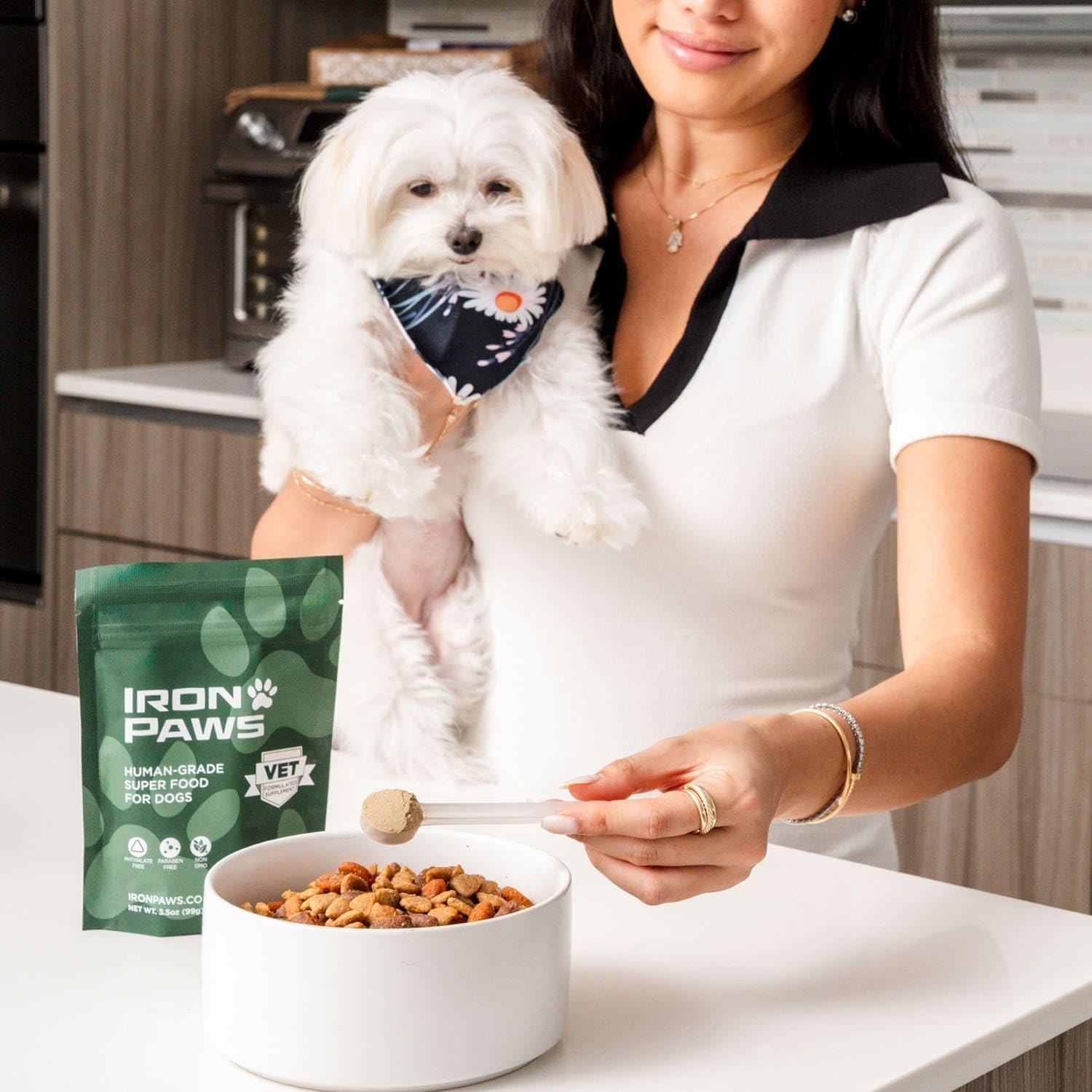 Iron Paws Human-Grade Superfood For Dogs, Premium Greens Powder Supplement Fo...