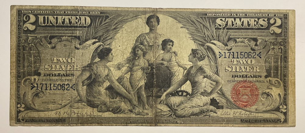 FR 248 1896 $2 TWO DOLLARS “EDUCATIONAL” SILVER CERTIFICATE NOTE VERY Nice Note
