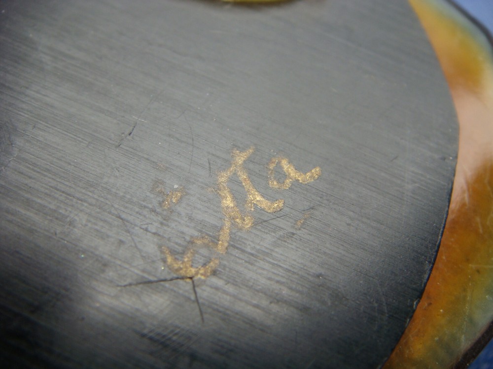 VINTAGE MULT-TIER BROOCH COPPER CAMEO SIGNED ETTA