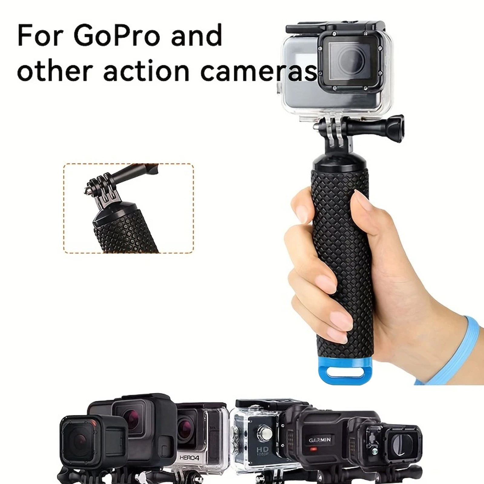 Floaty Floating Hand Grip Handle Mount Float for GoPro Hero 3+ 4 5 Sport Cameras