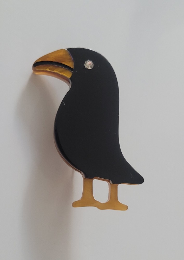 Acrylic bird brooch
