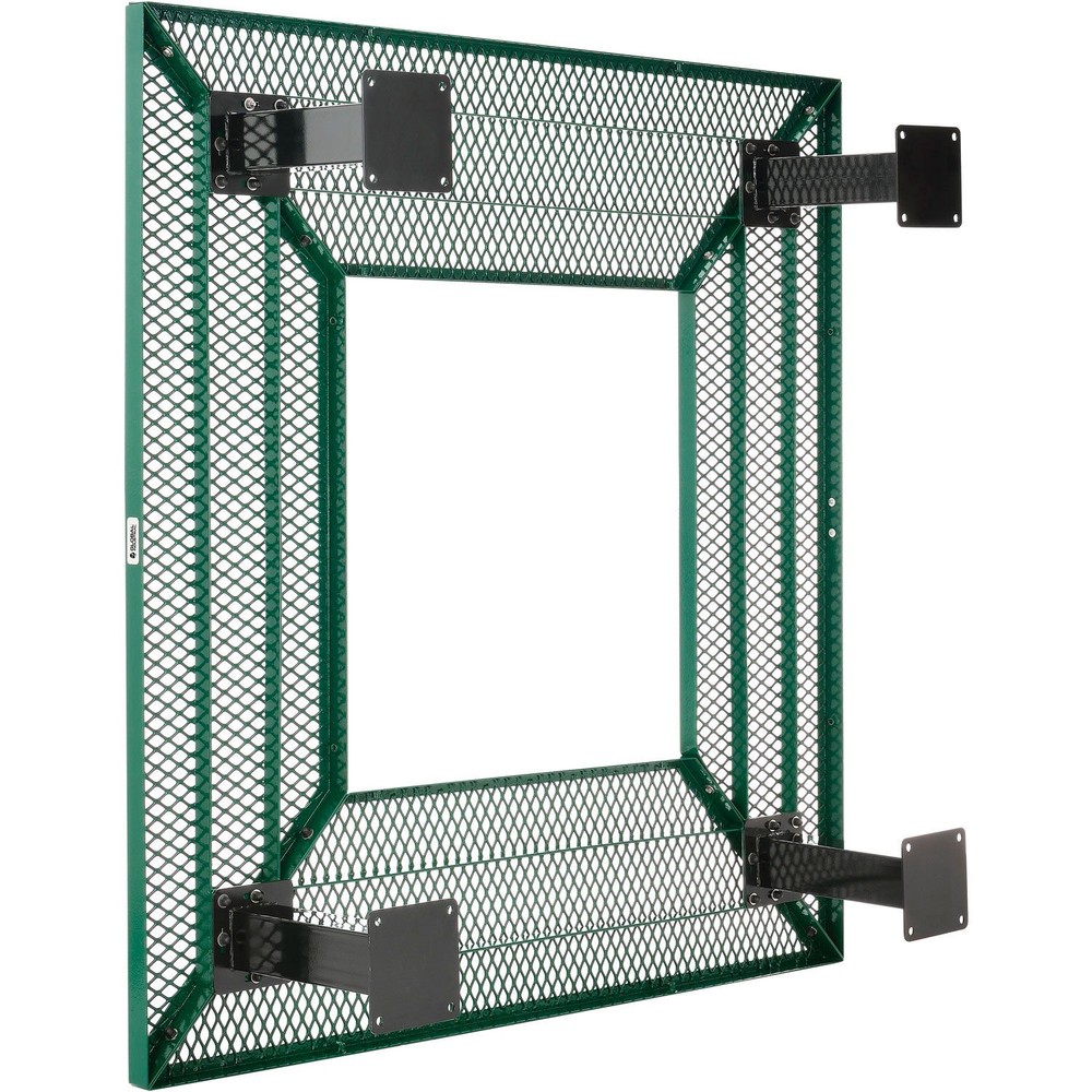 6' Square Outdoor Tree Bench Expanded Metal Green