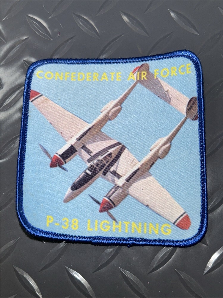 Confederate Air Force Patch P-38 Lightning Vivid Colors Jacket Patch Rare