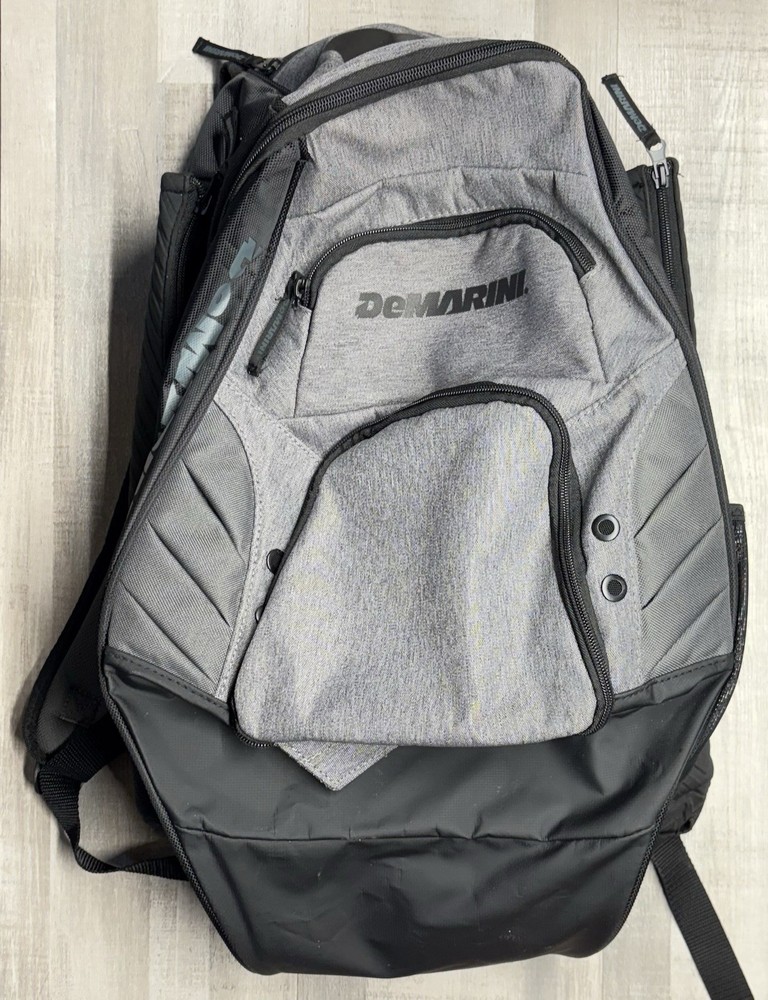 Demarini Voodoo Rebirth 2 Bat Backpack Baseball Multi Compartment Gray/Black