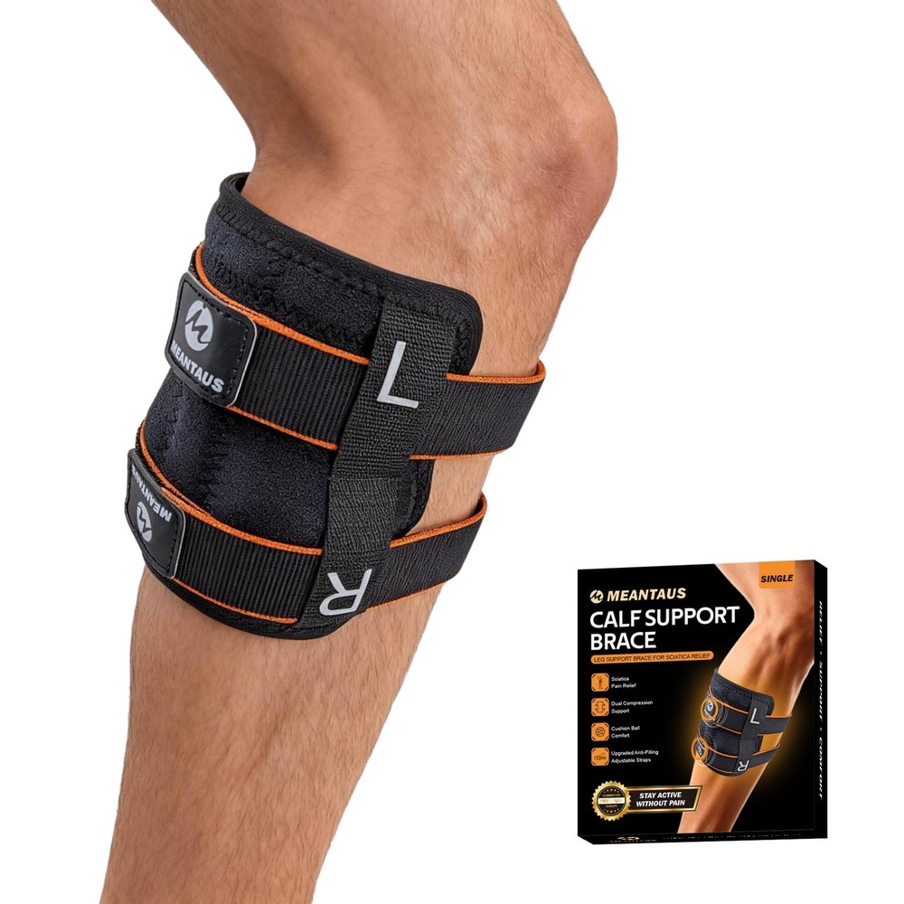 Calf Support Brace – Adjustable Leg Compression Wrap with Dual Support Pad