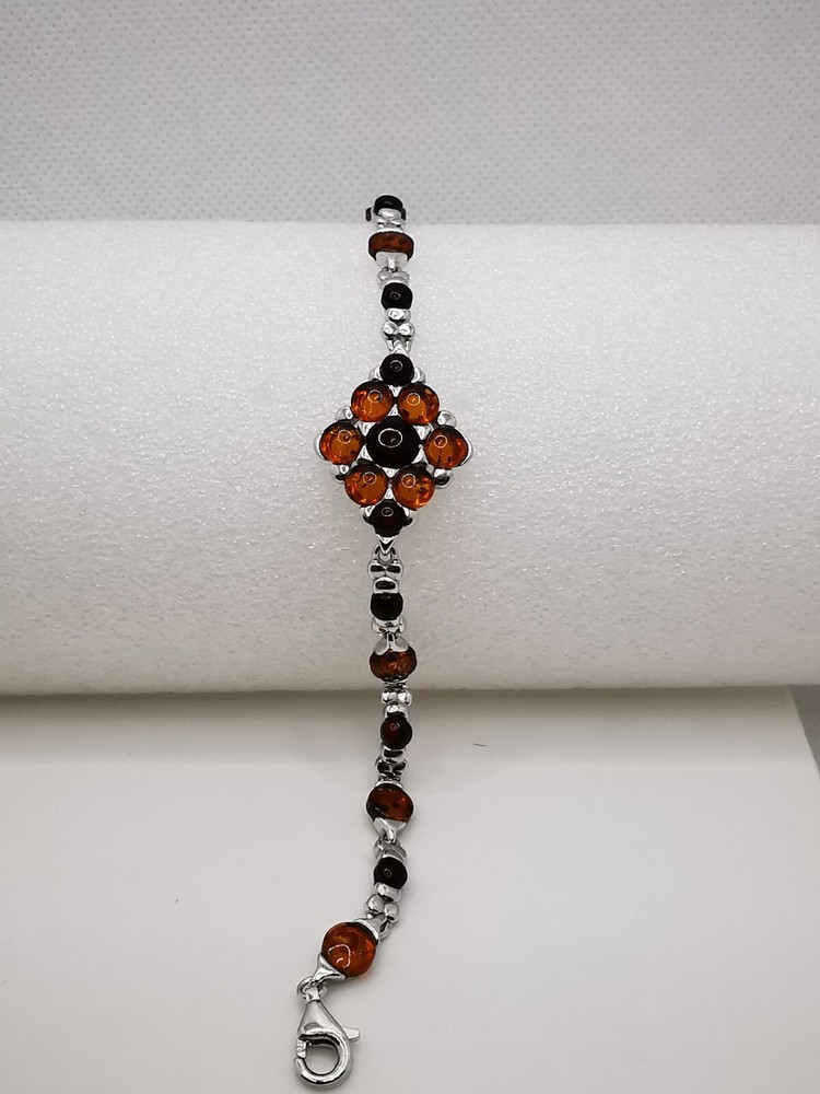 Art Deco Amber Bracelet Bangle Silver 925